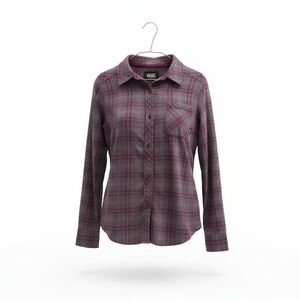 Vans Purple and Gray Plaid Button Down Shirt